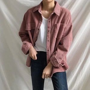 Vintage Purple Corduroy Shacket Shirt Jacket